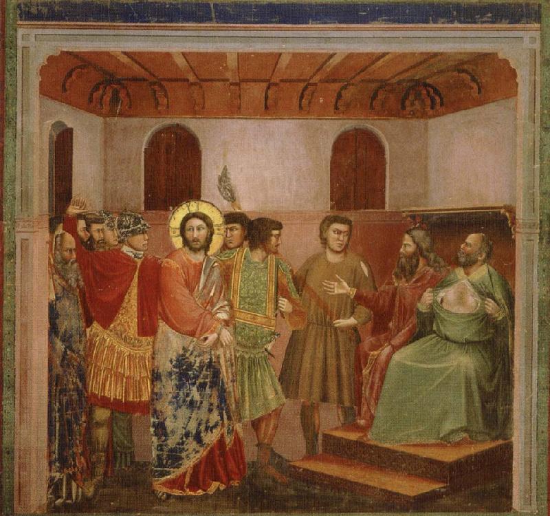 GIOTTO di Bondone jesus infor oversteprasten kajafas Sweden oil painting art
